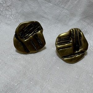 Gold Textured Earrings